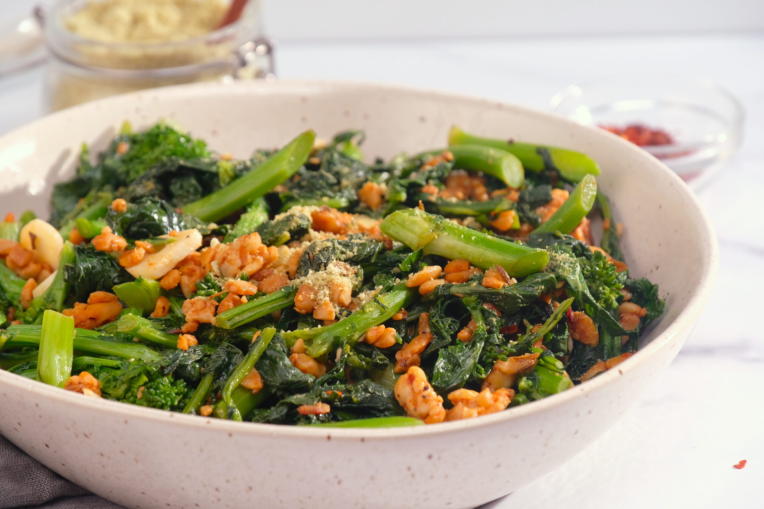 Garlicky Broccoli Rabe with Vegan Tempeh Sausage Meatless Makeovers
